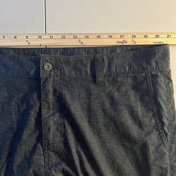 Prana Furrow‎ Pants Mens 40x29.5 Gray Blue Hemp Blend Lightweight Straight Leg - Picture 6 of 8